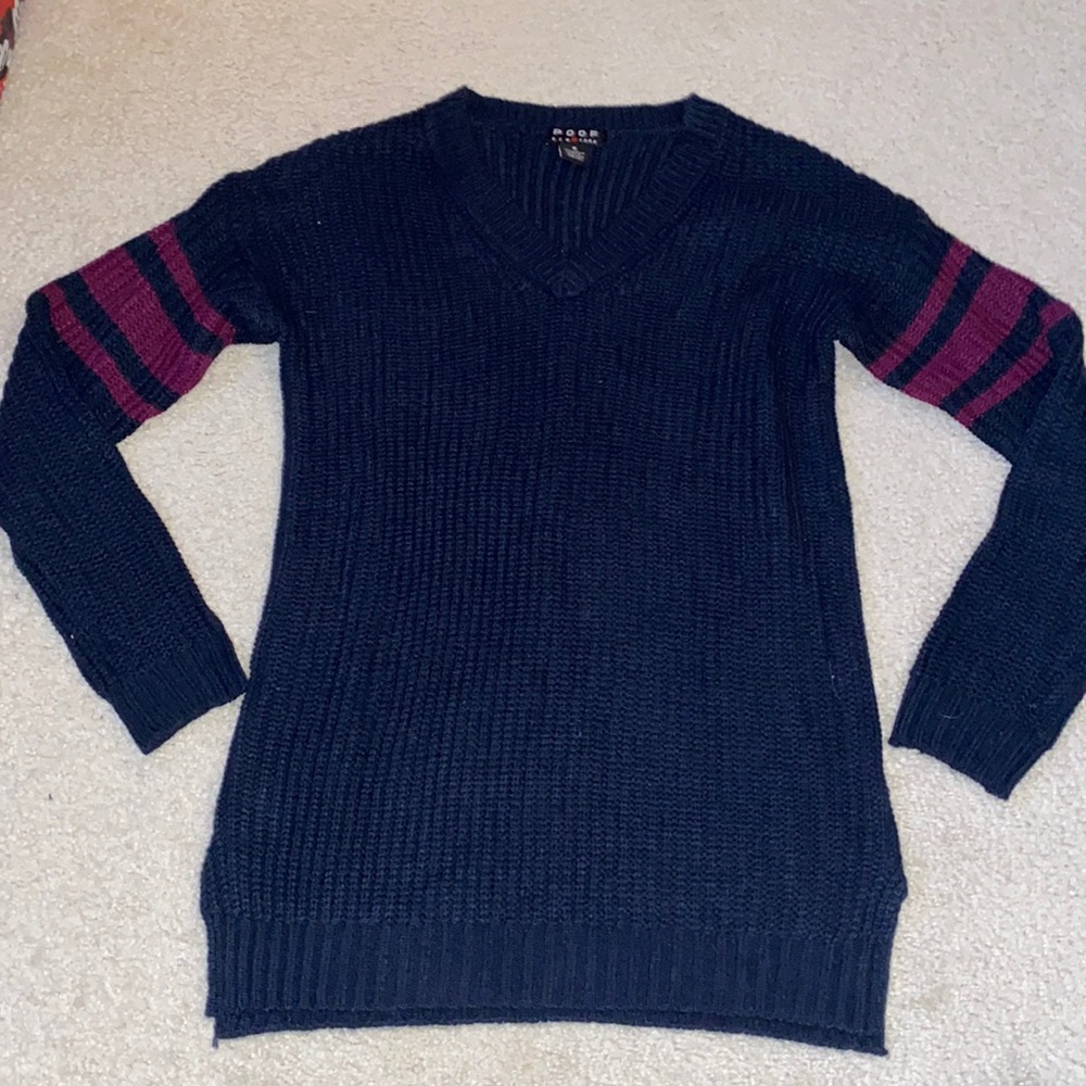 Navy blue striped sweater